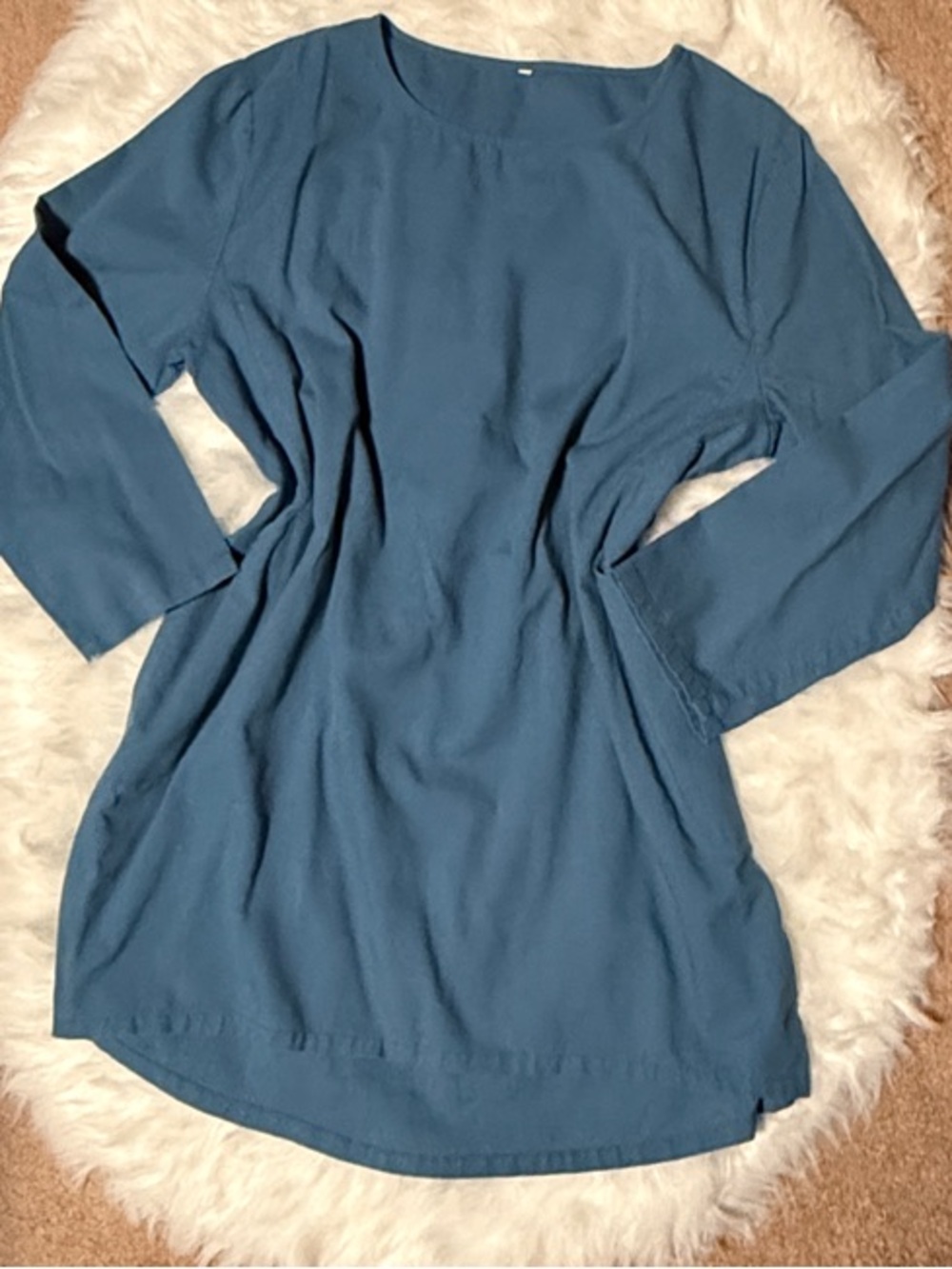 Blue Long Sleeve Tunic Dress